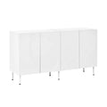 **Titre technique : Meuble de rangement moderne en blanc avec portes lisses**