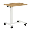 **Table d'appoint réglable avec roulettes - Design moderne en bois et métal**